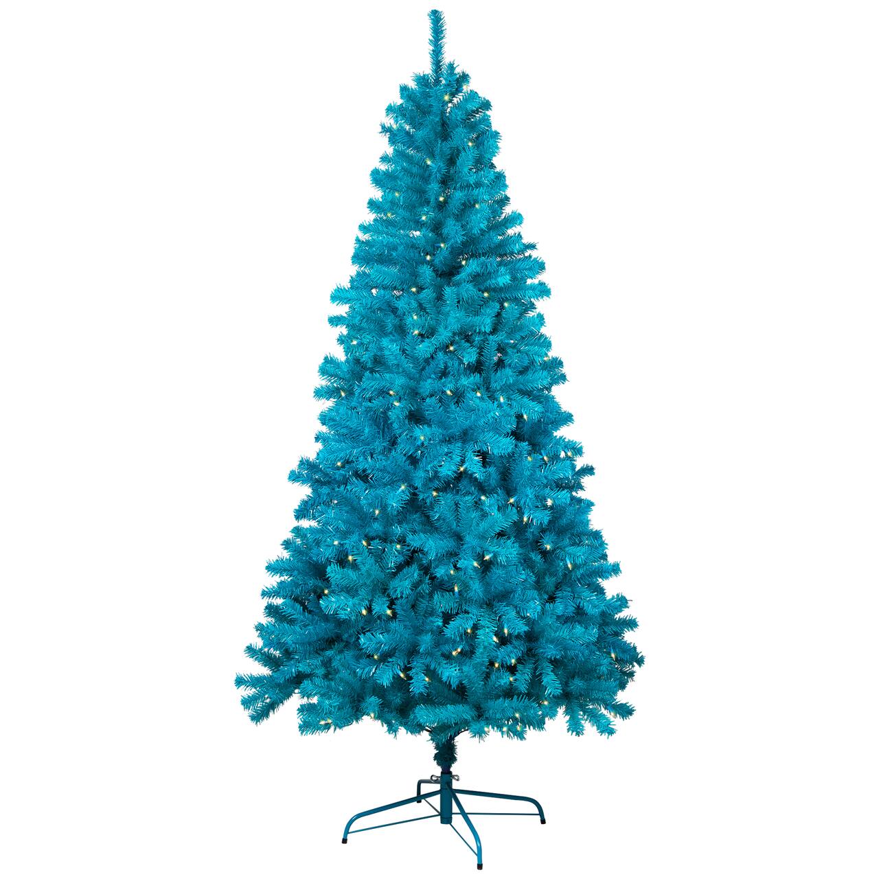 6ft. Pre-Lit Turquoise Medium Pine Artificial Christmas Tree, Clear Lights